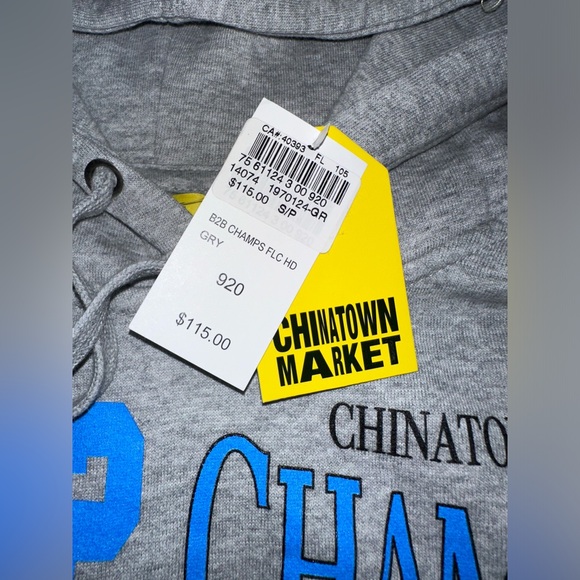 CHINATOWN MARKET Back 2 Back Hoodie - NWT (Heathered Grey—S) - Picture 2 of 4
